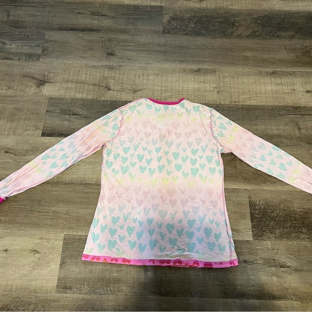Little Sleepies Ombré Heart bamboo pajama TOP ONLY size Small - Picture 4 of 6